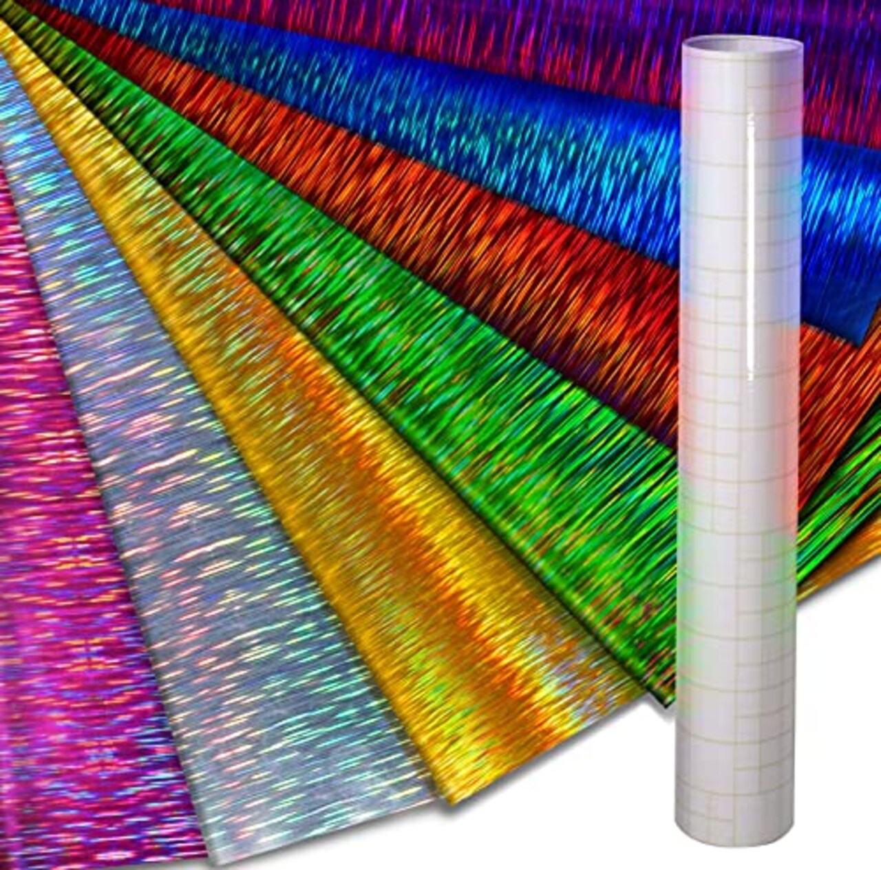 Crafting Vinyl, by VViViD (Brushed Holographic, 7 Bundle 1ft x 3ft + Transfer Paper)